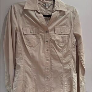 Y2K Jessica Sport Light Beige Collared Shirt